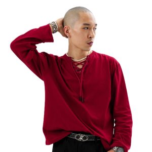 Lace Henley "Maroon"